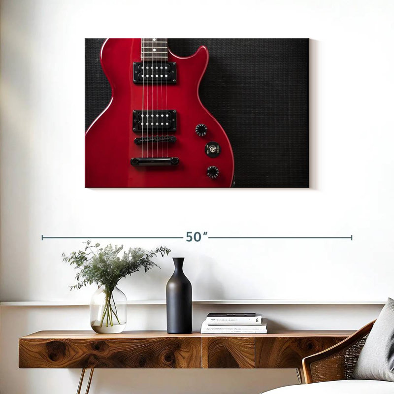 Guitare électrique Abarca Shiny Red, H 24 po x l 36 po