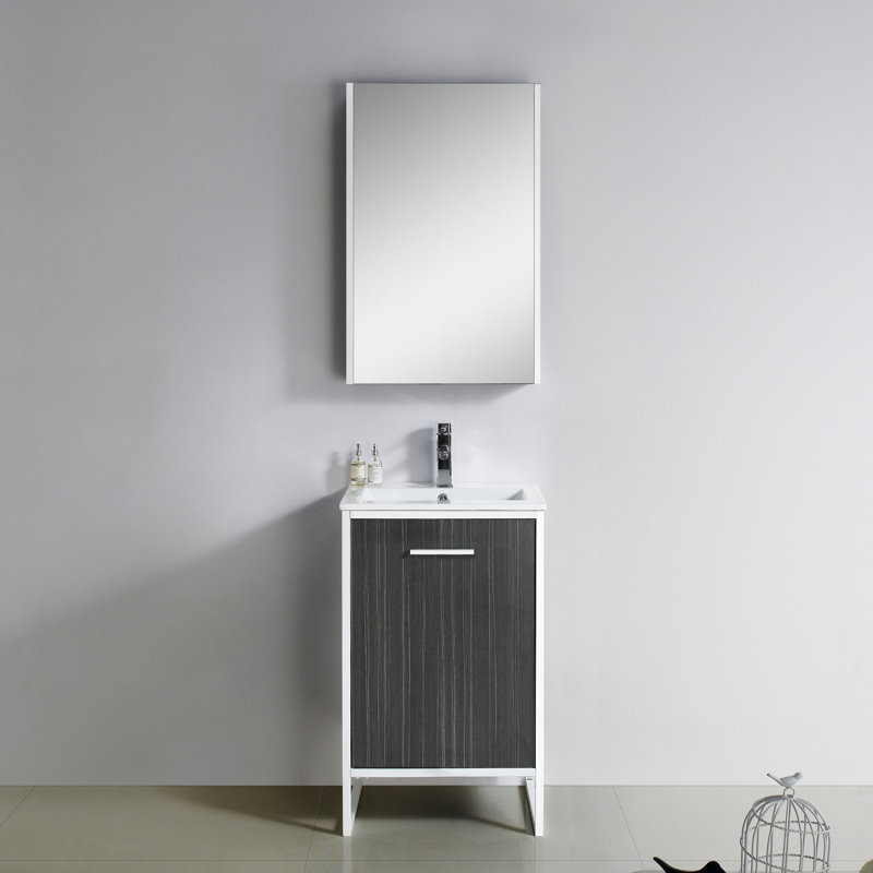 Ensemble de meuble-lavabo simple 20 po Saray, Gris matinal