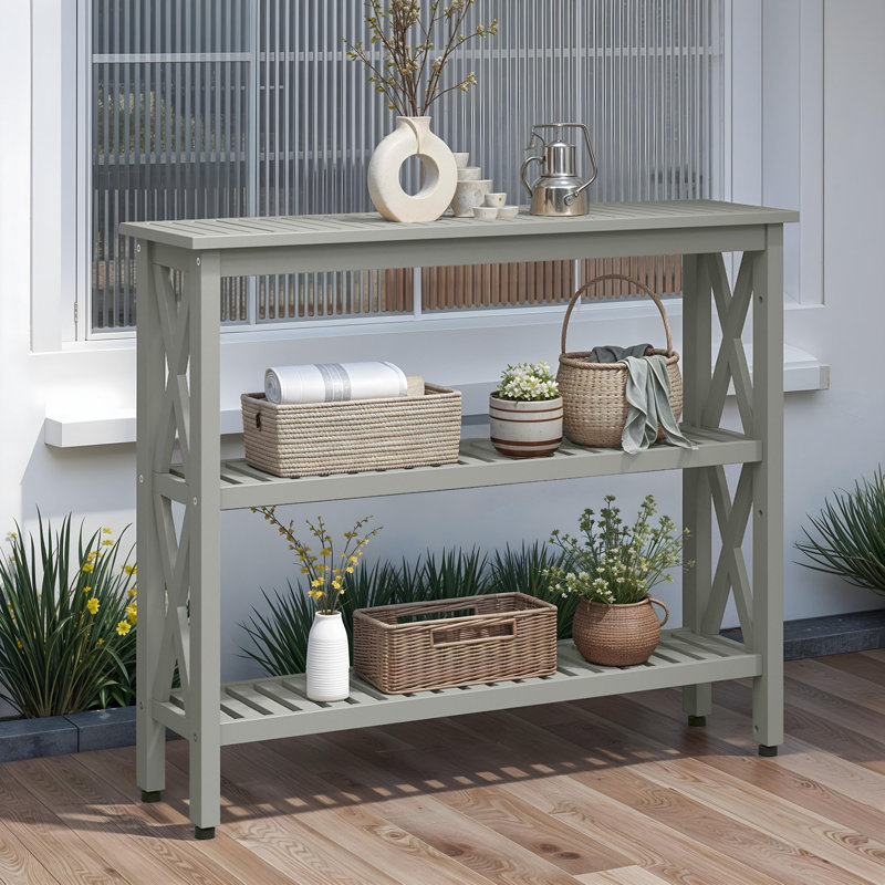  Buffet rectangulaire d'extérieur et console, Gris