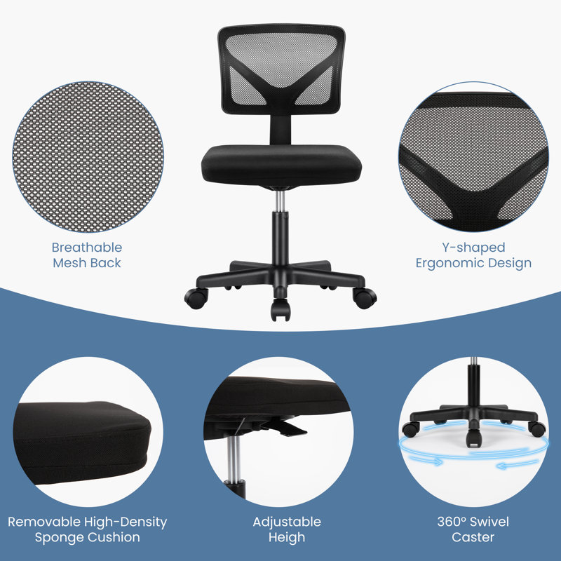 Desk and Chair Set: 49 Inch L-Shaped Computer Desk and Height Adjustable Mesh Chair, Gray