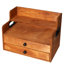 Organisateur de station de café rustique en bois avec 2 tiroirs, support de comptoir à 2 niveaux pour bar à café, sirops, K-Cups et accessoires de cuisine, l 14,4 po x P 8,8 po x H 10,7 po
