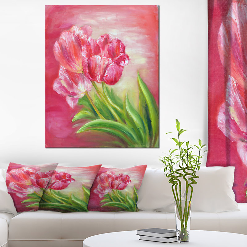 Tapis de tulipes, reproduction d’art sur toile tendue, H 40 po x l 30 po