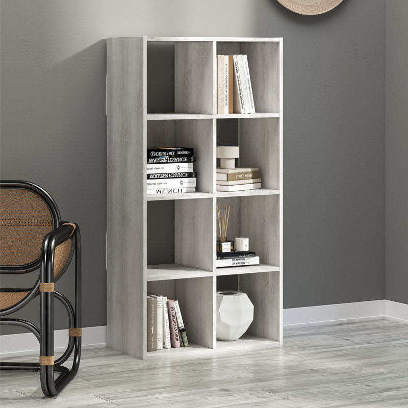 Bridgnorth Bookcase, Whitewash, (8 Shelves) 47" H x 24" W x 12" D