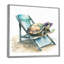 Tortue allongée sur une chaise de plage avec lunettes de soleil II - reproduction sur toile-86808402-110954815