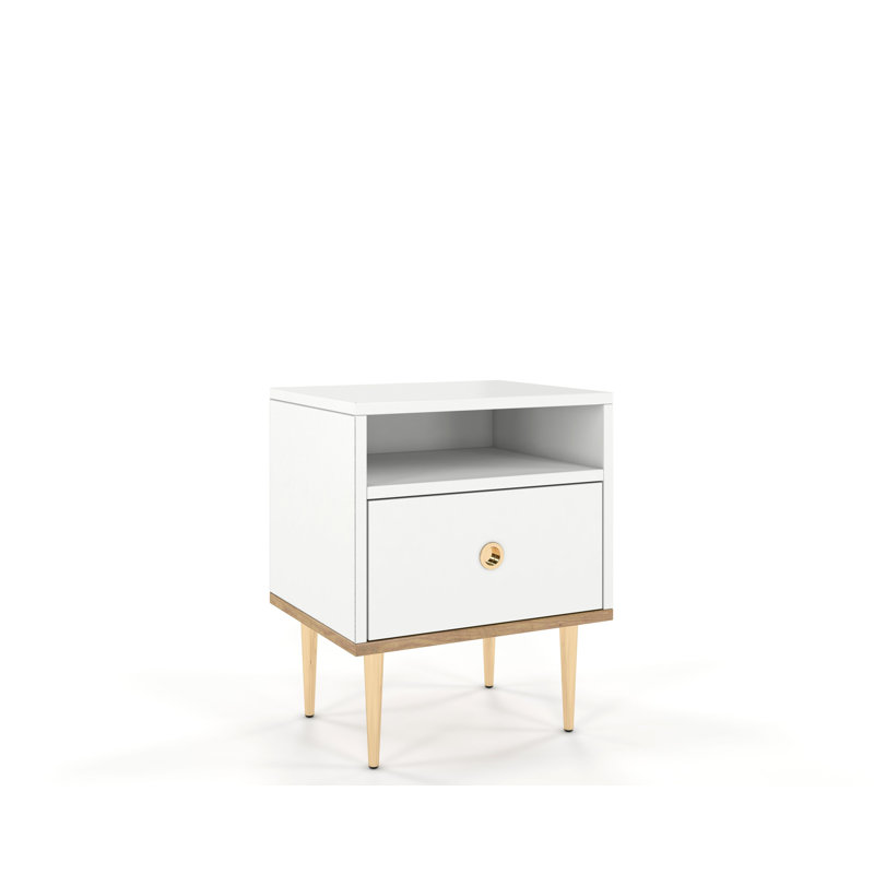 Palacios 44cm W Manufactured Wood Bedside Table