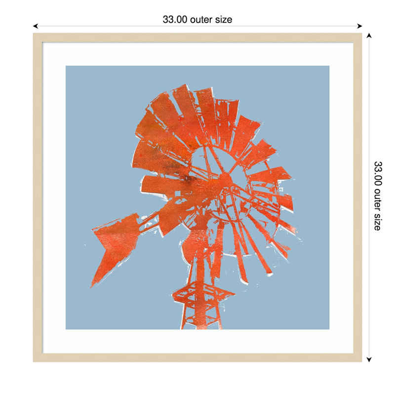 «Rusty Windmill I» par Jacob Green, impression sur bois encadrée, H 33 po x l 33 po