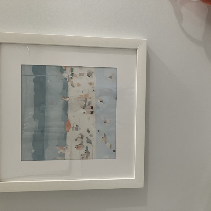 " Sea Glass Sandbar II " by Emma Scarvey Painting Print - Black, 48"H x 32"W