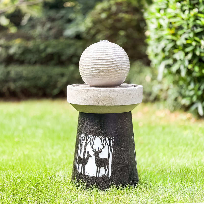 Lanterne de jardin d'extérieur avec lumière DEL décorative de paysage de cerf pour pelouse de patio