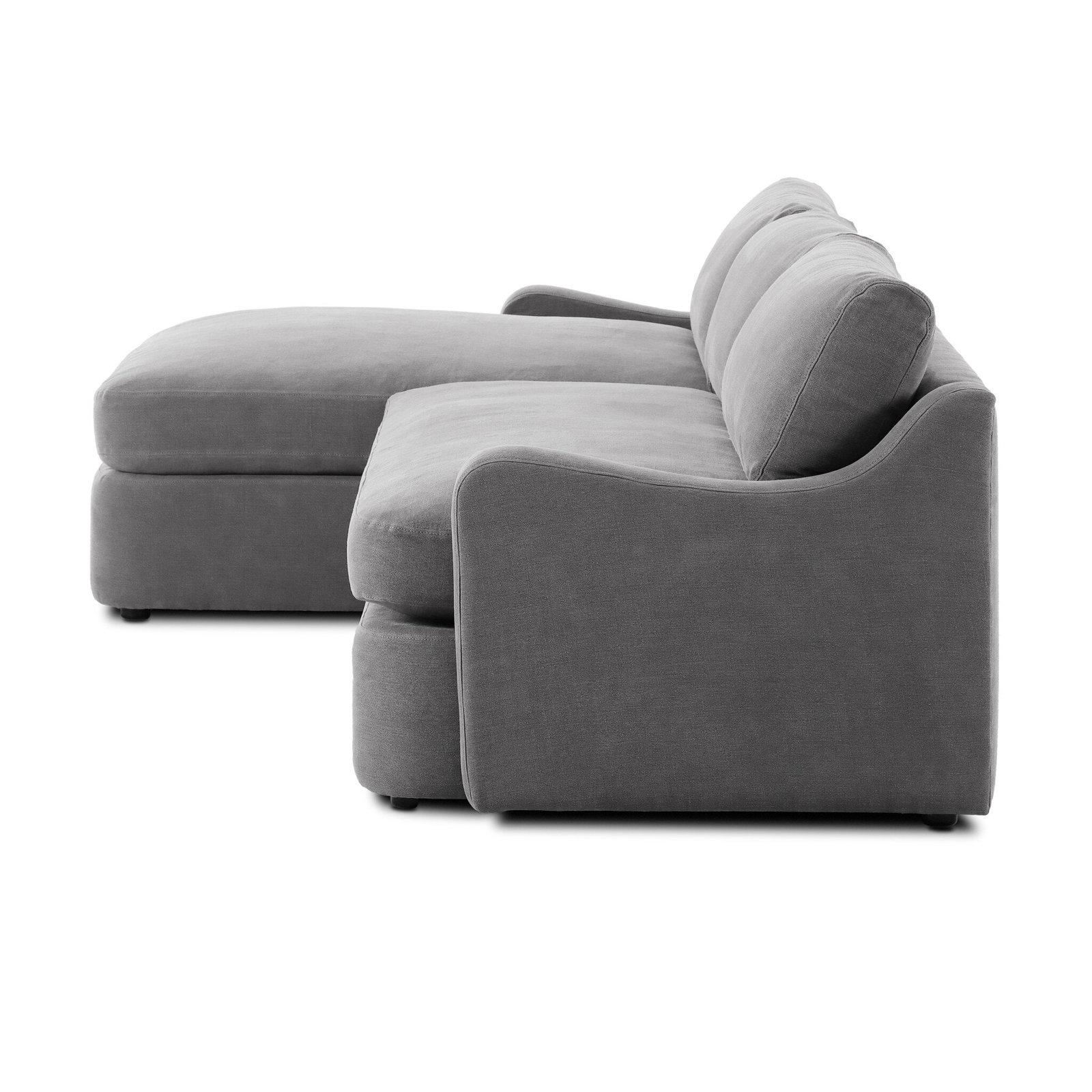 Aurelia Upholstered L-Shaped Sectional, Broadway Denim Linen, Left Hand Facing