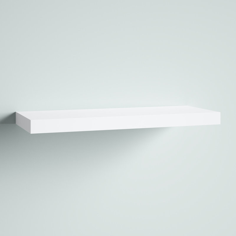 Solid Wood Floating Shelf, White