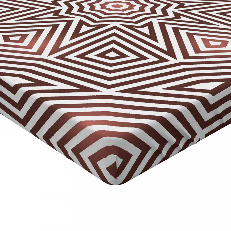 Microfiber Geometric Fitted Sheet, Twin Fitted Sheet