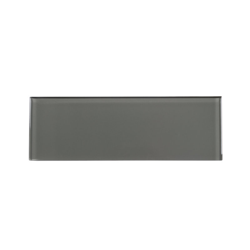 Premium 4" x 12" Glass Subway Tile, Dark Gray