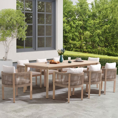 Ensemble repas extérieur pour 8 personnes avec coussins 8 personnes