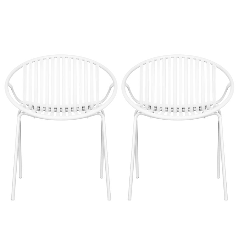 Ensemble de chaises de salle à manger empilables Brentley, Blanc