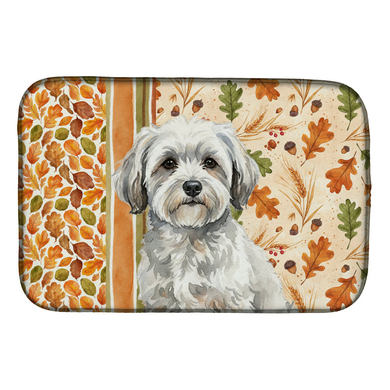 Tapis de vaisselle blanc avec coton gris de Tulear Heirloom