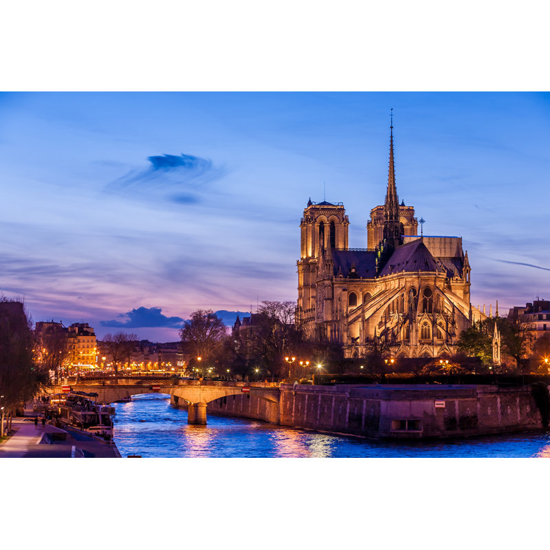 Notre Dame De Paris Cathedral 1 Piece Wrapped Canvas Wall Art, 51cm H x 76cm W