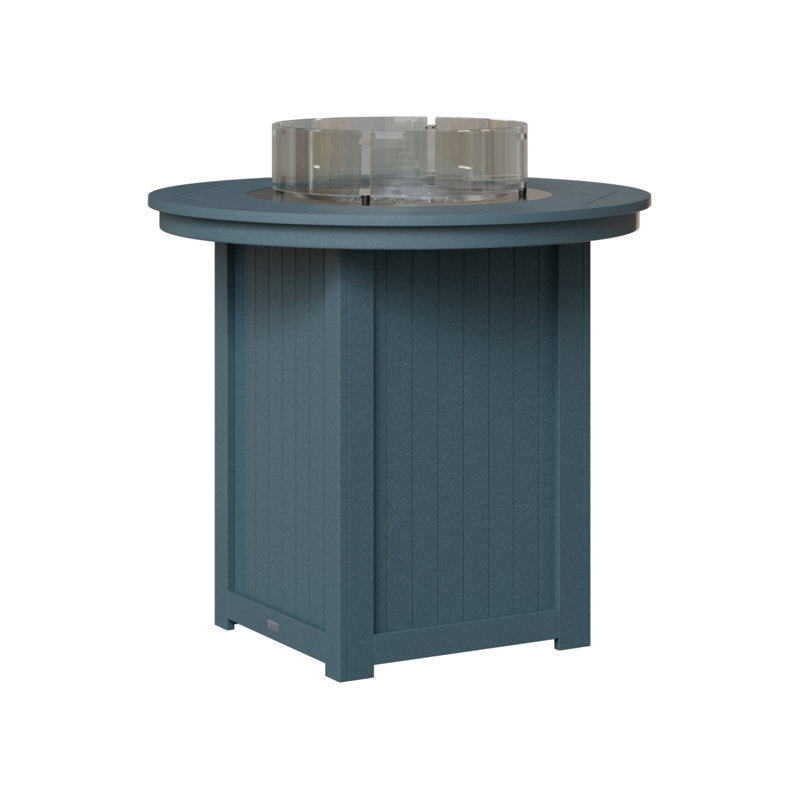 Berlin Gardens Donoma 44″ Round Bar Fire Pit Table, Slate, 38.87" H x 44" W x 44" D