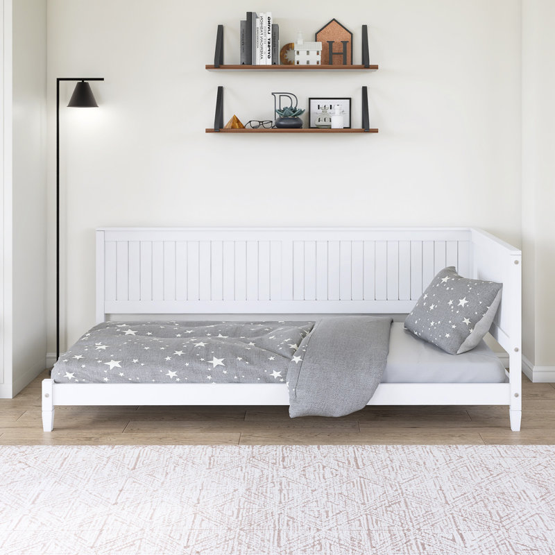 Lit plateforme en bois avec accoudoirs, Lit simple, Espresso