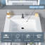 36" Bathroom Vanity With Resin Sink,Stainless Steel Frame With Tempered Glass Open Shelf-7578040