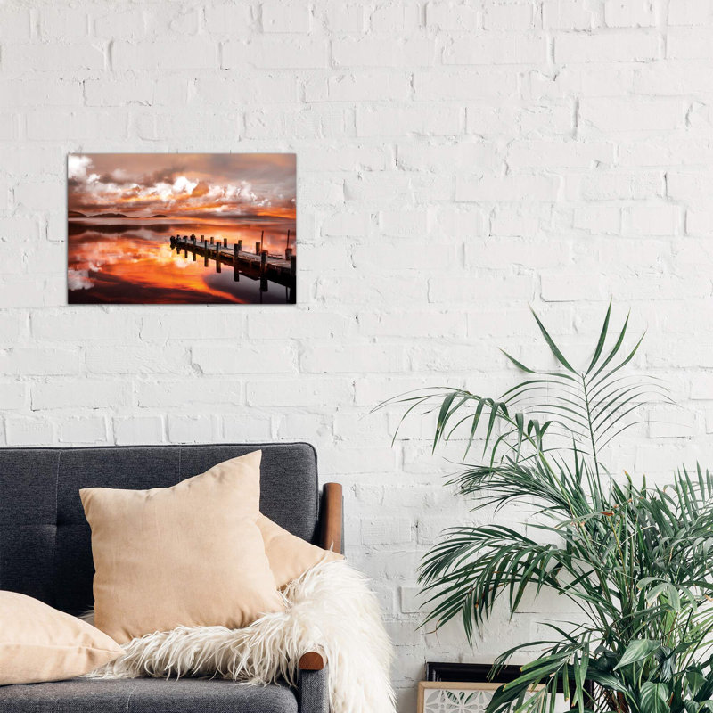 Sunset Pier by Marco Carmassi - Wrapped Canvas Print, 66.04 cm H x 45.72 cm W x 1.91 cm D