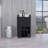 Modern Bar Cart with Cabinet, 6 Built-in Wine Rack and Casters-1328398145