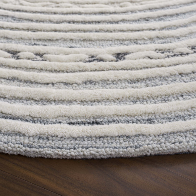 Tapis ivoire / gris Ebony 811, Rond 6 pi