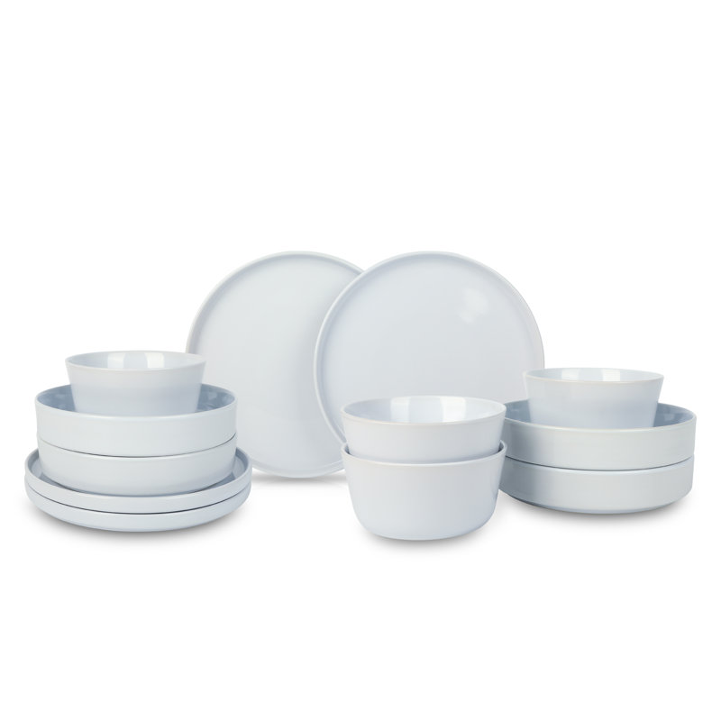 Celina Dinnerware Set Stoneware, White, 12 Pieces