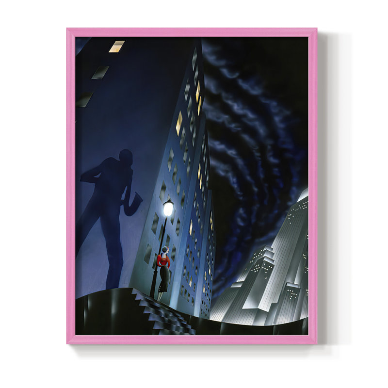 Reproduction encadrée The Shadow - bois massif, Rose, H 10 po x l 8 po