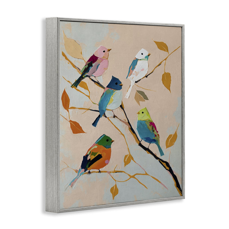  «Parakeets on Fall Branch», art de la giclée encadrée par Svetlana Aleynikova, H 14 po x l 11 po