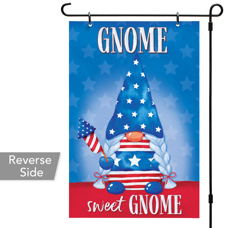 Drapeau de jardin réutilisable Patnotic Gnomes