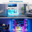 120cm Wide Display Cabinet with Glass Doors, RGB Lighting & Power Socket, Glass Curio Cabinet-1909641035