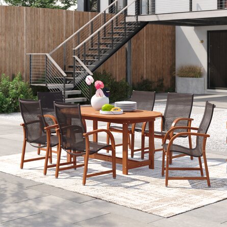 Alyisa 6 - Person Oval Outdoor Dining Set