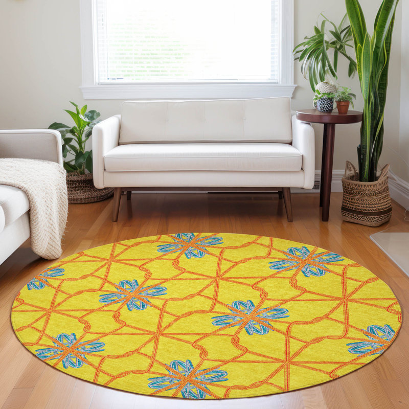  Tapis Chayden avec envers antidérapant, Rond 8 pi