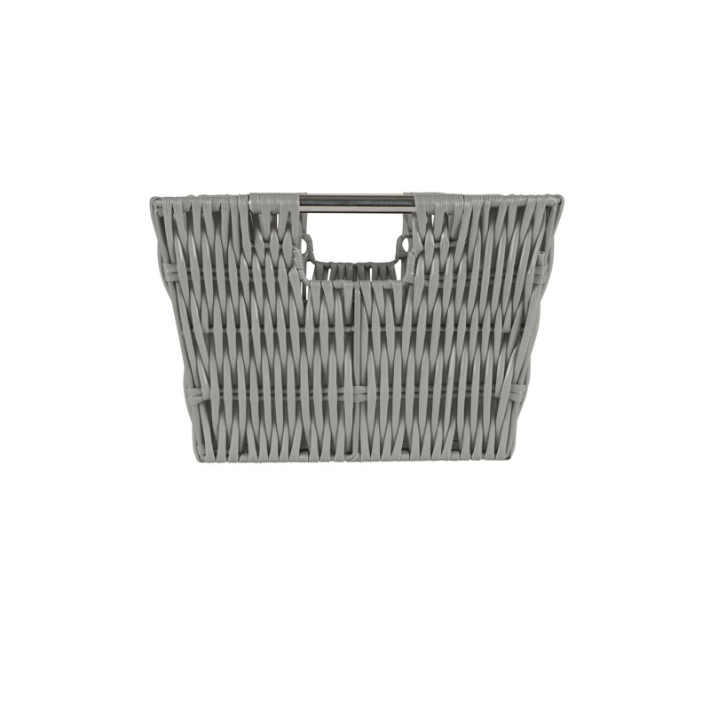 Coastal Charm Rattan Storage Tote Set with Stainless Steel Handles