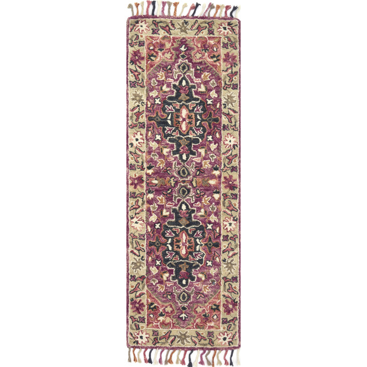 Tapis rose crocheté à la main Leyna