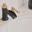 SoftStream Waterfall Black Gold Widespread 3-Hole, 2-Handle Bathroom Sink Faucet With Drain Assembly