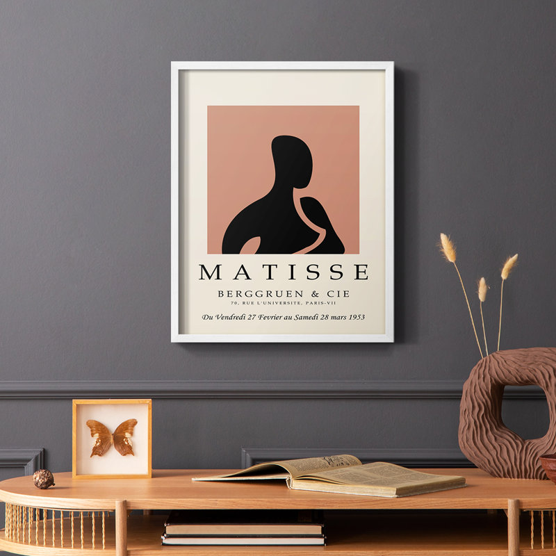 Matisse XL III, reproduction encadrée - bois massif, H 14 po x l 11 po, Blanc