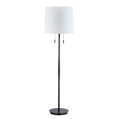 Morris 69" Metal Floor Lamp with Fabric Shade, Black