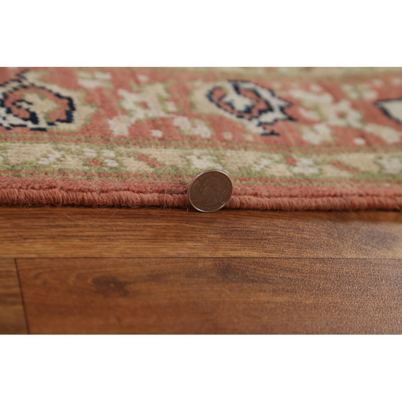 Tapis bleu marine en laine noué à la main de conception unique 5 pi x 6 pi 10 po New Age