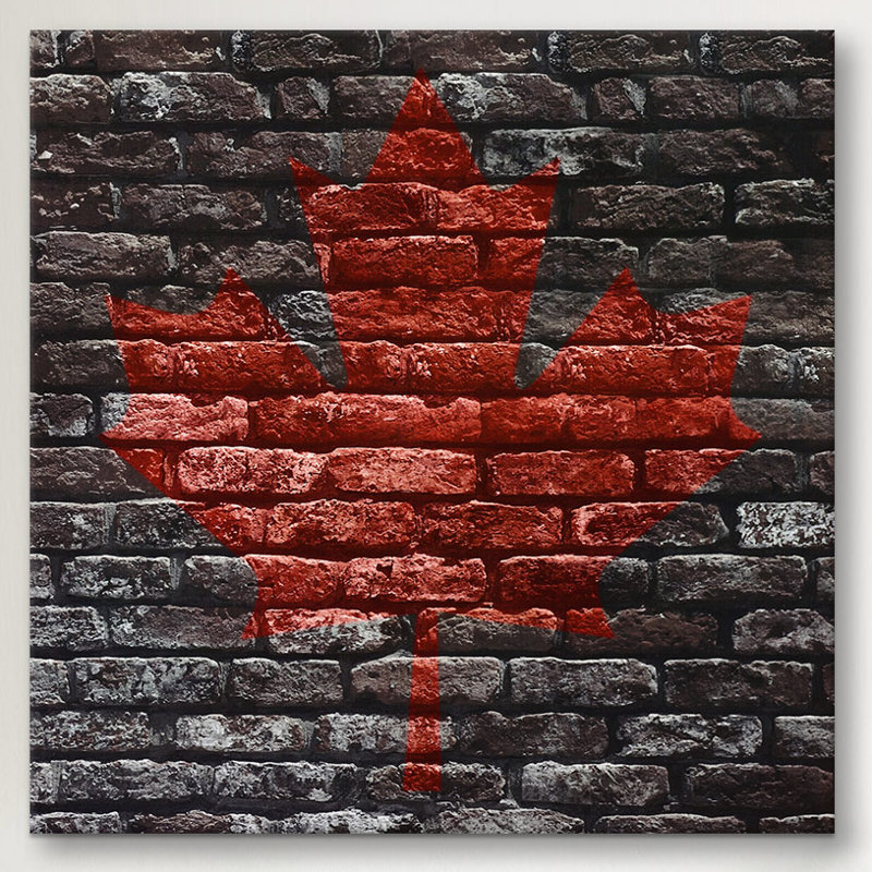 Drapeau canadien, feuille d’érable #11, impression sur toile, H 37 po x l 37 po x P 0,75 po