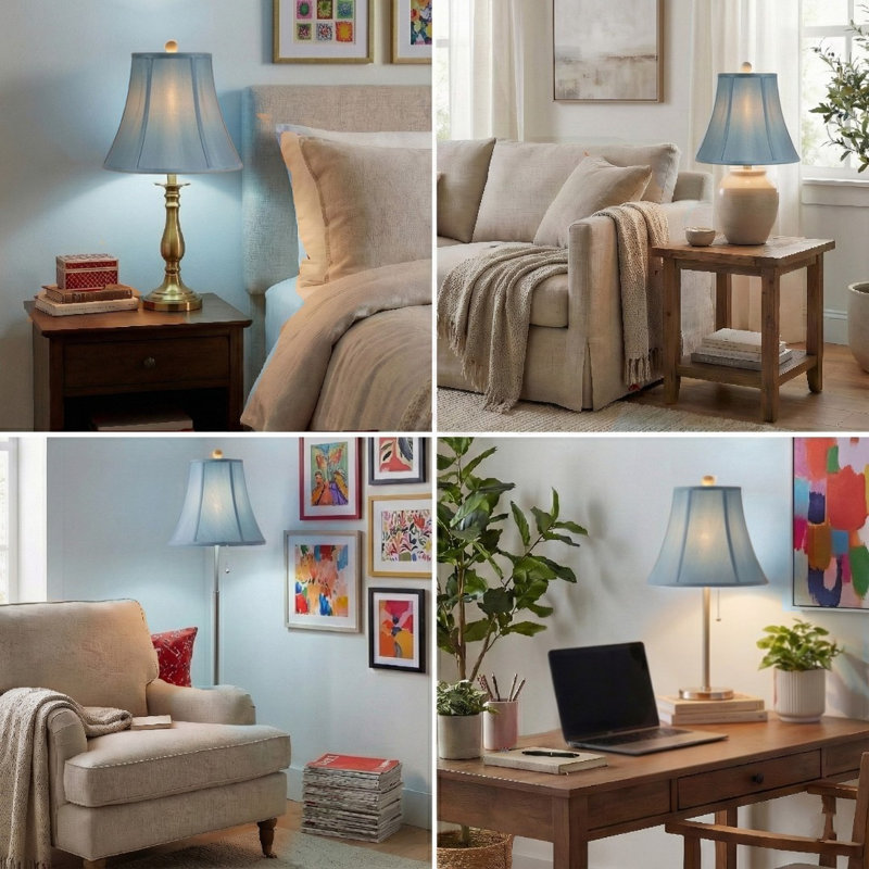 Abat-jour de base Royal Designs, Inc., H 10,5 po x l 12 po x P 12 po, Bleu