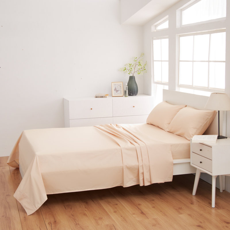 Ensemble de draps en satin 100 % coton d'une contexture de 400 fils, Ensemble de draps pour très grand lit avec 2 taie
