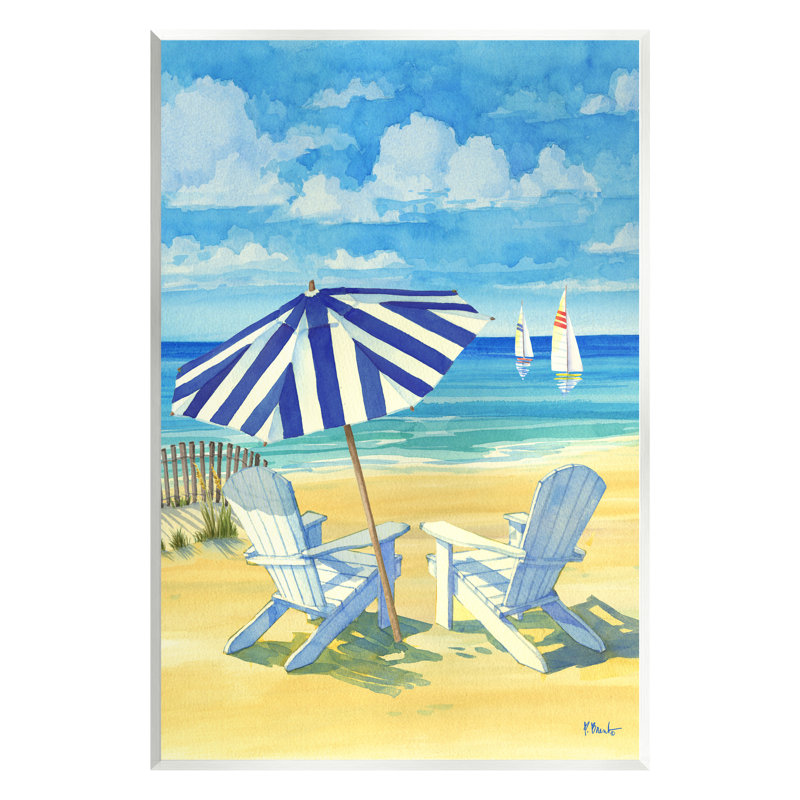 "Stupell Industries Summer Shade Beach Scene", art mural par Paul Brent, H 19 po x l 13 po x P 0,5 po