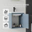 Meuble-lavabo flottant peu encombrant avec lavabo en céramique et portes à fermeture en douceur-133668309
