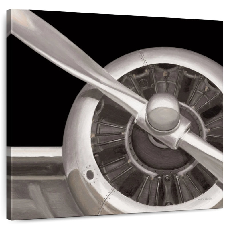 Voyage en avion foncé, H 30 po x l 30 po