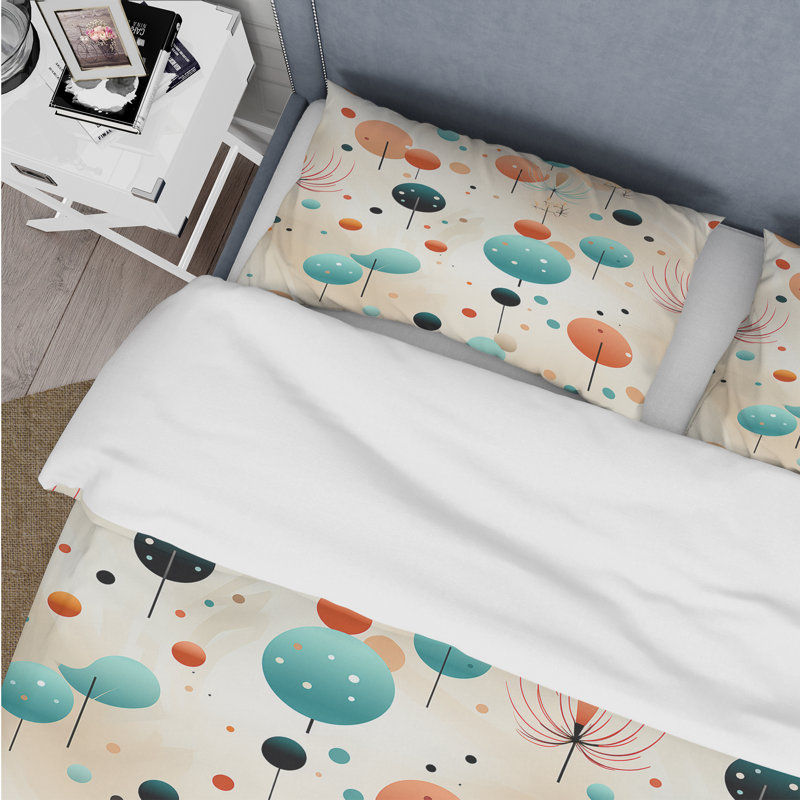 Literie à pois bleus Funky, Housse de couette pour très grand lit et 2 très