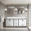 Ensemble de meuble-lavabo double avec plateau en marbre de culture et robinet