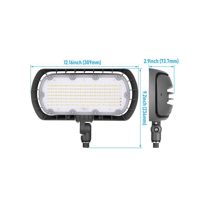 Projecteur à DEL 3 articulations avec jointure, intensité variable 0-10 V, sélection 5000K / 4000K / 3000K, 120-277V, IP65