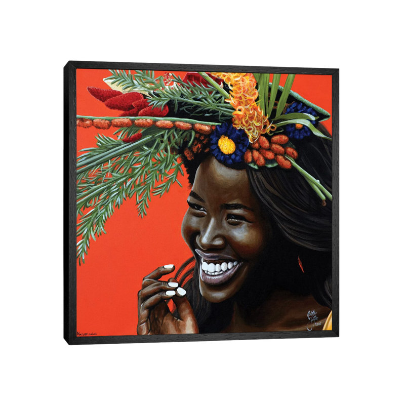 Nature Child by Christian Beijer - Painting on Canvas, Black Framed, 45.72cm H x 45.72cm W x 3.81cm D