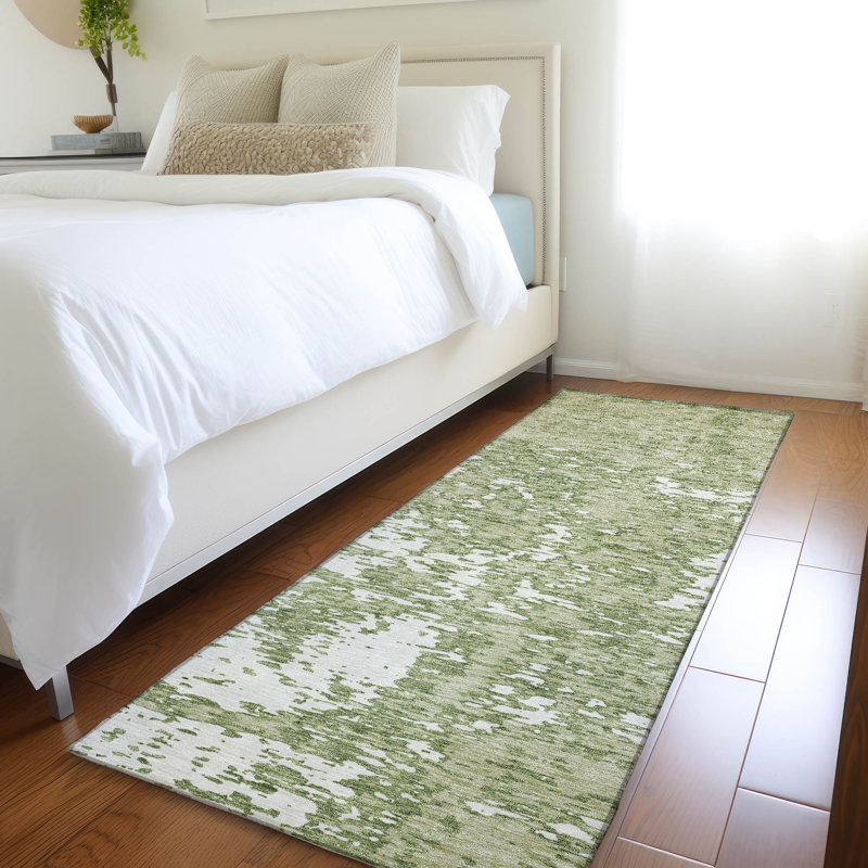 Premium Machine Washable Prisco Aloe Rug, Runner 2'3" x 7'6"